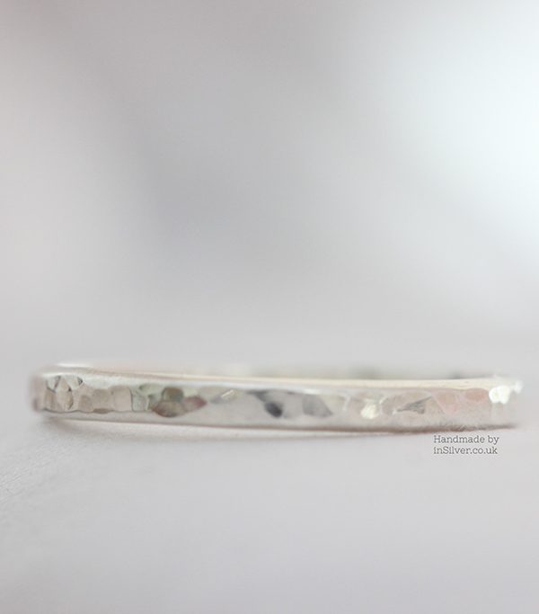 Glitter Hammered Stacking Ring