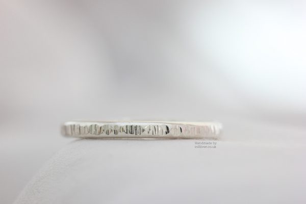 Line Hammered Stacking ring