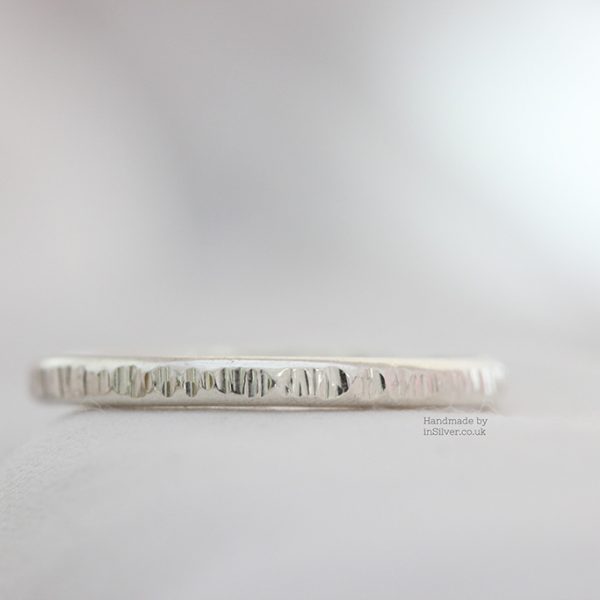 Line Hammered Stacking ring
