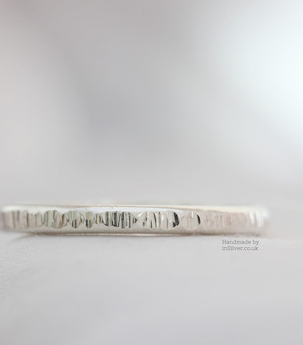 Line Hammered Stacking ring