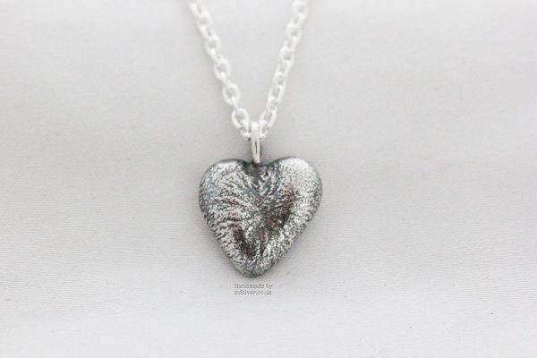 Sterling silver Molten heart pendant