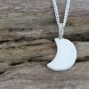 Moon plain mini pendant wood back wm 1024 Mini crescent moon pendant, plain, waxing