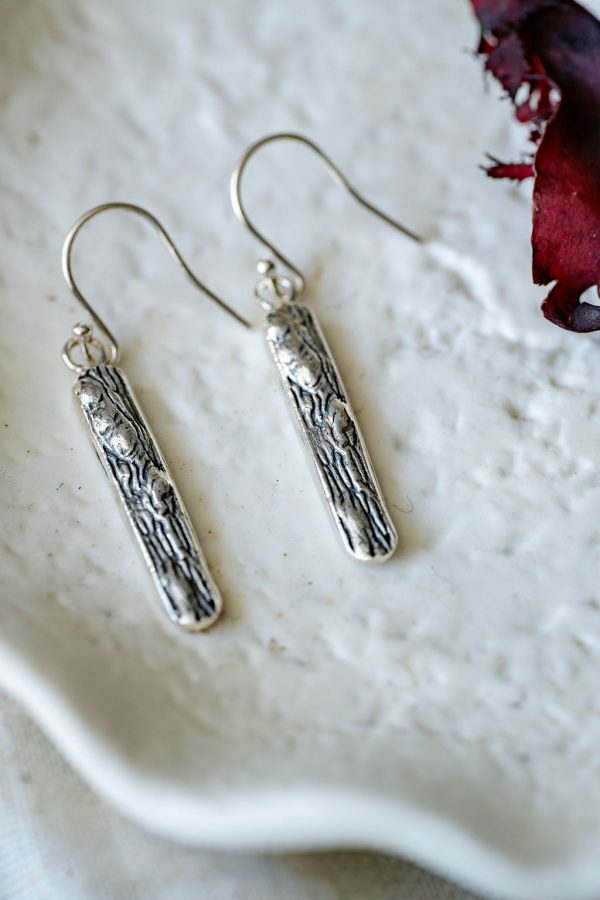 Sterling silver seaweed drop earrings