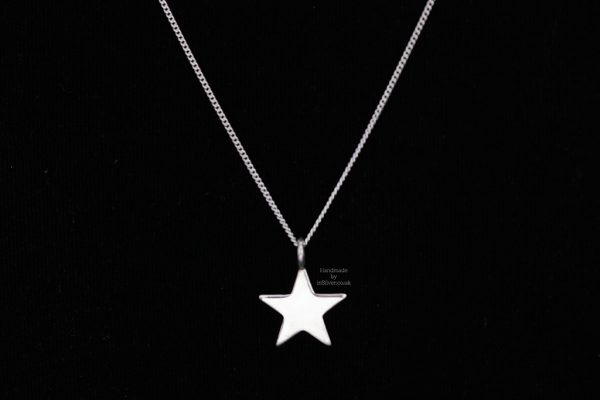 Star mini pendant plain velvet wm 1024 Sterling silver plain mini star pendant, handmade in Folkestone