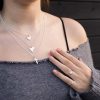 Mini Squishy Heart Pendant - Line Hammered