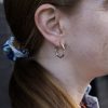 Sterling silver Ribbon Twist hoop earrings