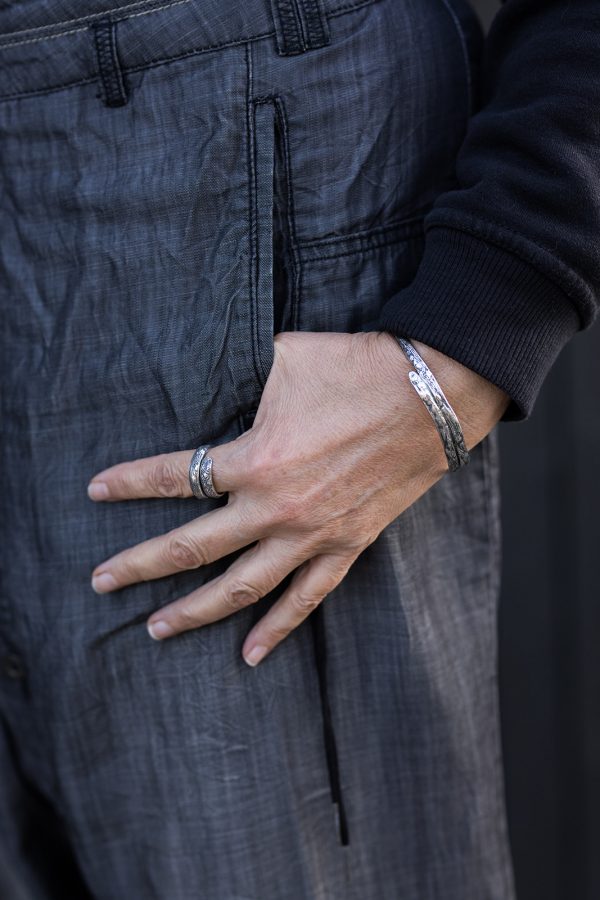 Seaweed bangle and wrap ring, created from Thongweed casting after Storm Cieran.