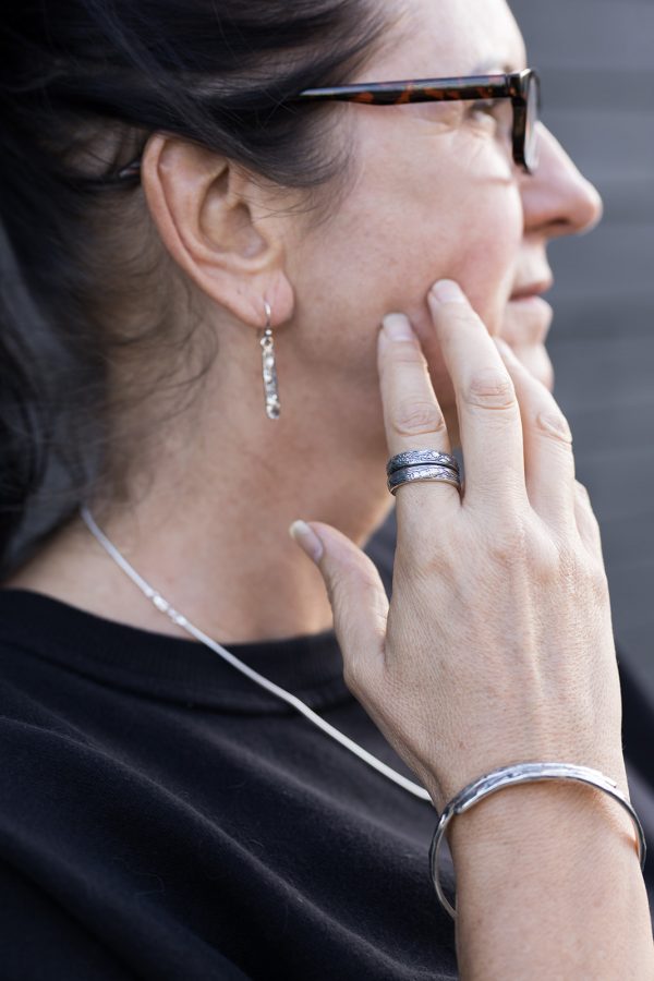 Seaweed drop earrings with pendant, wrap ring and bangle.