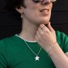 Sterling silver Wave ring and bangle. Star and pearl pendant and pearl drop earrings.