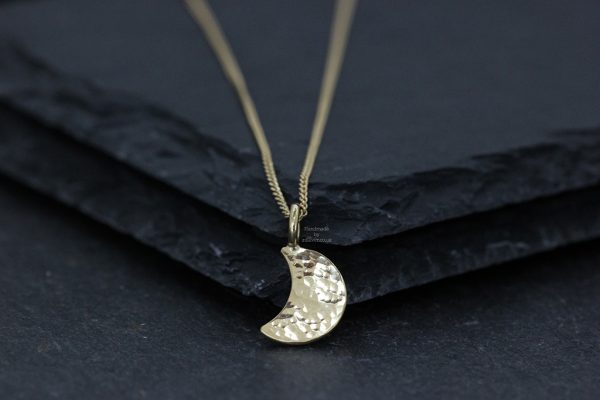 Crescent Moon Pendant, Gold Vermeil