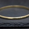 Glitter Hammered D-profile Bangle Gold Vermeil