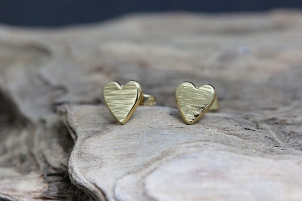 Heart Studs Gold Vermeil