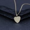 Line Hammered Heart Pendant Gold Vermeil