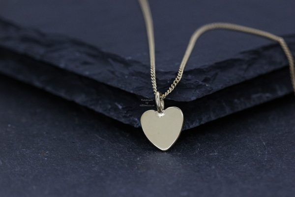 Line Hammered Heart Pendant Gold Vermeil