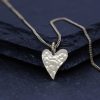 VM Squishy Heart Pendant GH WM 1024 Glitter Hammered Squishy Heart Pendant Gold Vermeil