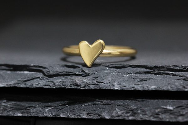 Squishy Heart  Stacking Ring Gold Vermeil