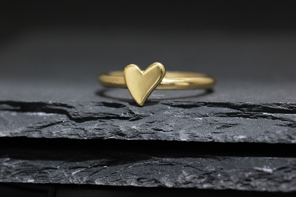 Squishy Heart  Stacking Ring Gold Vermeil