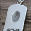 Silver fingerprint Dogtag pendant
