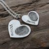 Fingerprint Duo heart pendant