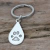 Dewdrop paw print keyring