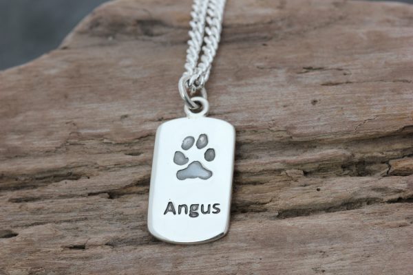 Paw print Dogtag Pendant