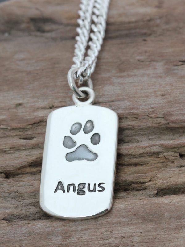 Paw print Dogtag Pendant