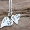 Squishy Heart Paw Print Duo Pendant