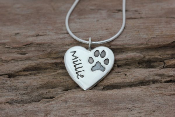 Paw Print Heart pendant