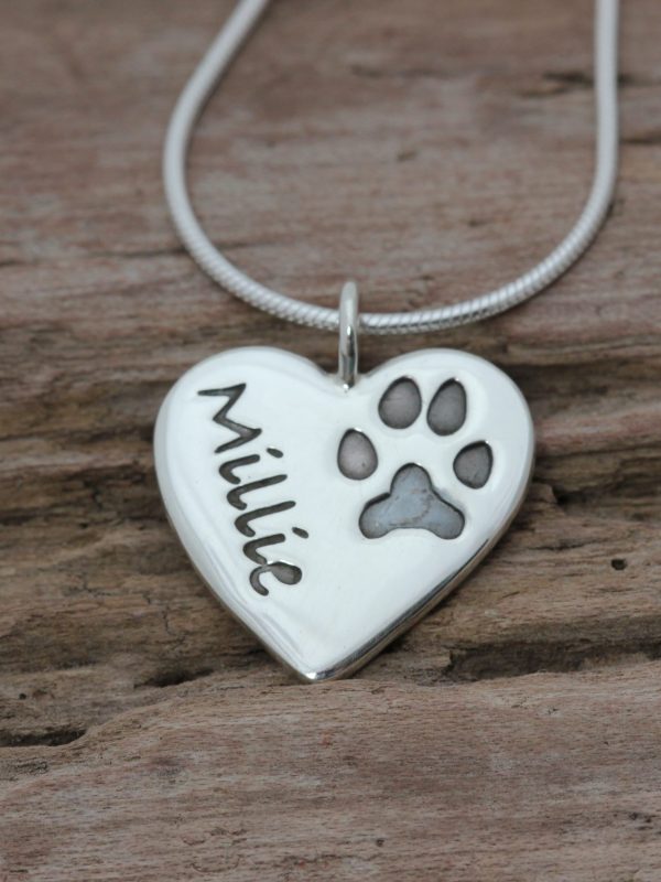 Paw Print Heart pendant