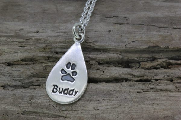Dewdrop Paw print pendant