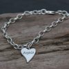 Sterling silver Squishy heart personalised charm bracelet