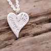 Squishy handprint silver Silver Squishy Heart personalised handprint pendant silver finish
