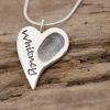 Whitney 1 Silver Squishy heart personalised fingerprint pendant