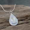 Silver Dewdrop fingerprint pendant personalised