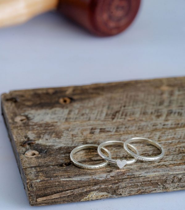 Stacking rings, heart centrepiece, workshop