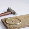 D-profile bangle, glitter hammered finish, workshop