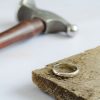 Traditional d-shape ring, glitter hammered workshop