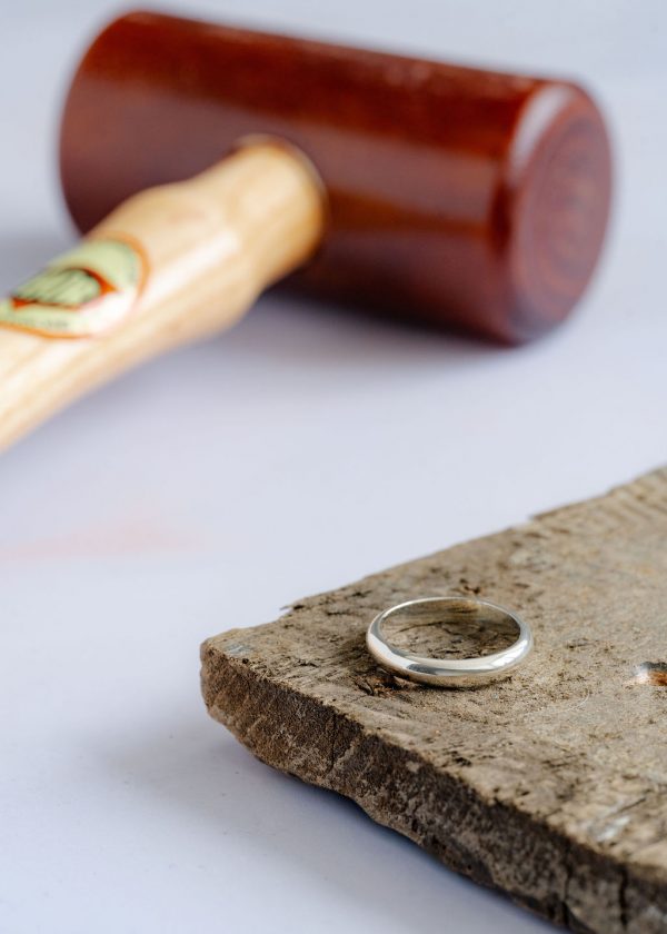Traditional D-shape ring plain band