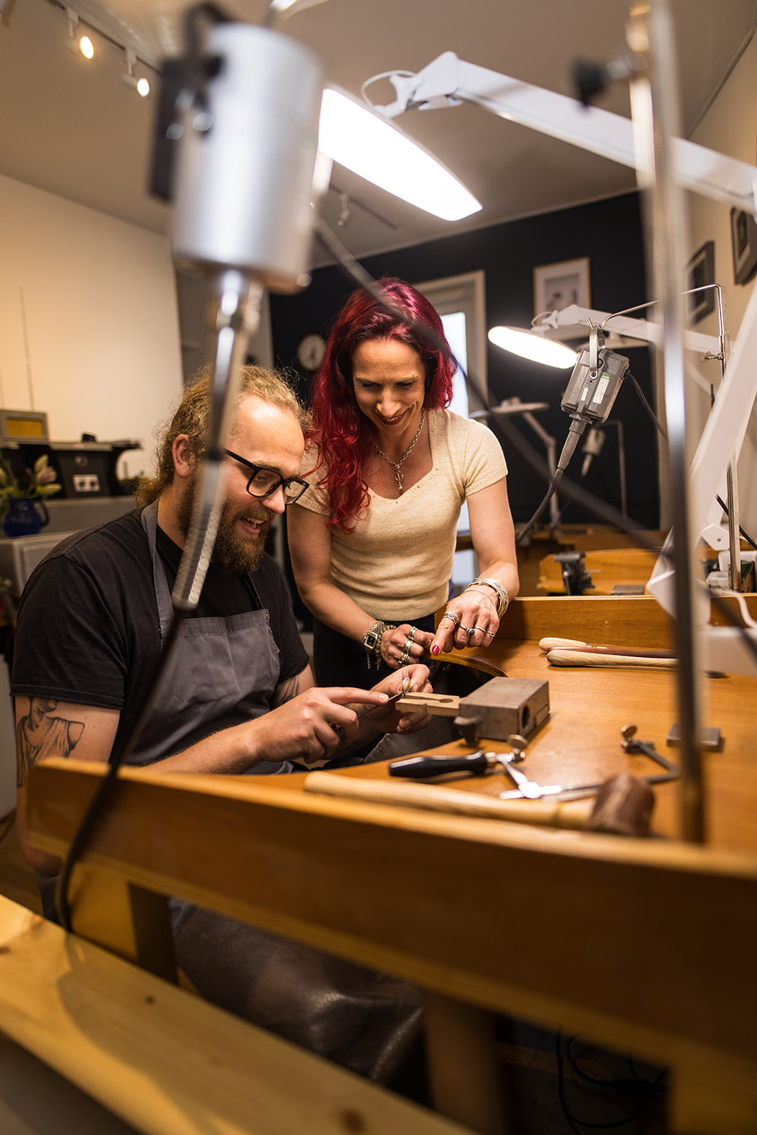Jewellery making workshop pupil