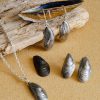 Mussel shell drop earrings