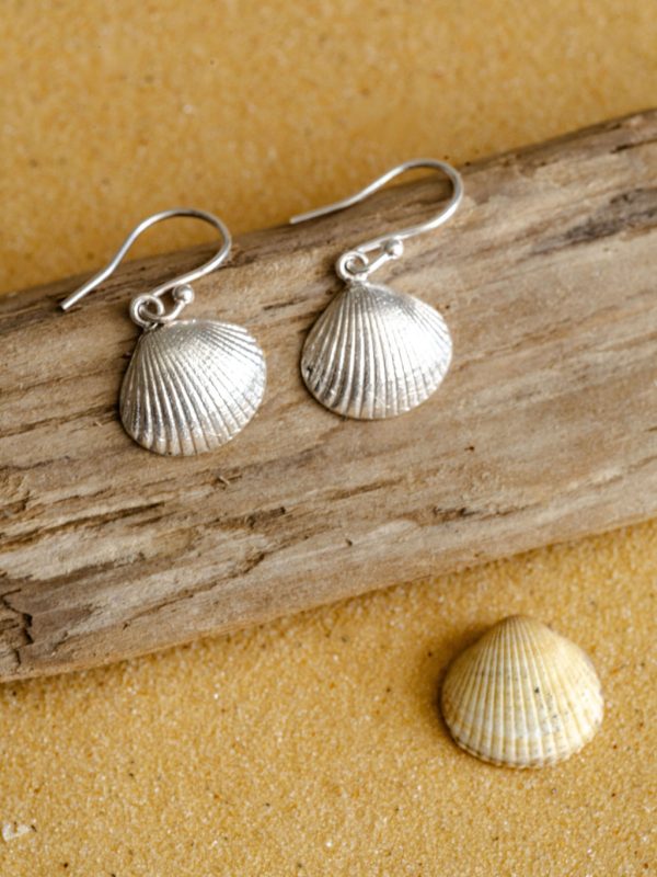 Cockle shell drop earrings