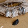 Mussel shell drop earrings